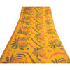 Sanskriti Vintage Sarees Indian Yellow Blend Georgette Printed Sari Craft Sustainable Fabric