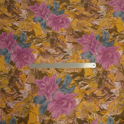 Sanskriti Vintage Sarees Multicolor Pure Georgette Silk Print Sari Craft Sustainable Fabric