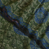 Sanskriti Vintage Sarees Red/Green Pure Georgette Silk Printed Sari Craft Sustainable Fabric