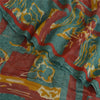 Sanskriti Vintage Sarees Blue 100% Pure Georgette Silk Printed Sari Craft Sustainable Fabric