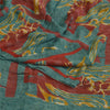 Sanskriti Vintage Sarees Blue 100% Pure Georgette Silk Printed Sari Craft Sustainable Fabric