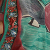 Sanskriti Vintage Sarees Pure Georgette Silk Embroiderd Patch Print Sari Sustainable Fabric