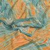 Sanskriti Vintage Sarees Orange/Blue Pure Georgette Silk Print Sari Craft Sustainable Fabric