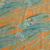 Sanskriti Vintage Sarees Orange/Blue Pure Georgette Silk Print Sari Craft Sustainable Fabric