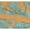 Sanskriti Vintage Sarees Orange/Blue Pure Georgette Silk Print Sari Craft Sustainable Fabric