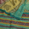 Sanskriti Vintage Sarees Multi Pure Georgette Silk Printed Sari 5yd Craft Sustainable Fabric
