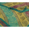 Sanskriti Vintage Sarees Multi Pure Georgette Silk Printed Sari 5yd Craft Sustainable Fabric