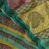 Sanskriti Vintage Sarees Multi Pure Georgette Silk Printed Sari 5yd Craft Sustainable Fabric