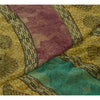 Sanskriti Vintage Sarees Multi Pure Georgette Silk Printed Sari 5yd Craft Sustainable Fabric