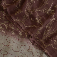 Load image into Gallery viewer, Sanskriti Vintage Sarees Indian Brown Pure Chiffon Silk Print Sari Craft Fabric
