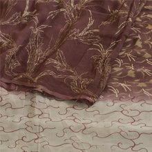 Load image into Gallery viewer, Sanskriti Vintage Sarees Indian Brown Pure Chiffon Silk Print Sari Craft Fabric
