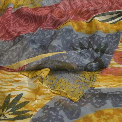 Sanskriti Vintage Sarees Multi Blend Georgette Printed Sari Floral Craft Sustainable Fabric