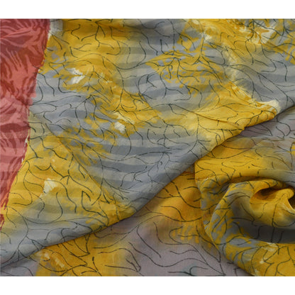 Sanskriti Vintage Sarees Multi Blend Georgette Printed Sari Floral Craft Sustainable Fabric