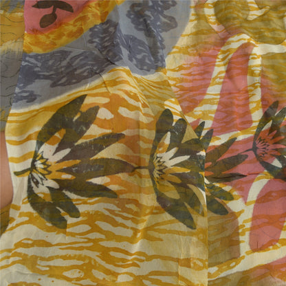 Sanskriti Vintage Sarees Multi Blend Georgette Printed Sari Floral Craft Sustainable Fabric
