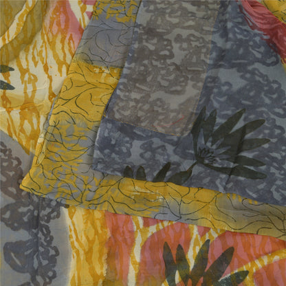 Sanskriti Vintage Sarees Multi Blend Georgette Printed Sari Floral Craft Sustainable Fabric