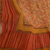 Sanskriti Vintage Sarees Orange Hand Block Printed Pure Georgette Sari Sustainable Fabric