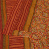 Sanskriti Vintage Sarees Orange Hand Block Printed Pure Georgette Sari Sustainable Fabric