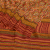 Sanskriti Vintage Sarees Orange Hand Block Printed Pure Georgette Sari Sustainable Fabric