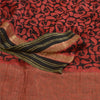 Sanskriti Vintage Sarees Black/Red Pure Georgette Printed Zari Work Sari Sustainable Fabric