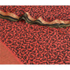 Sanskriti Vintage Sarees Black/Red Pure Georgette Printed Zari Work Sari Sustainable Fabric