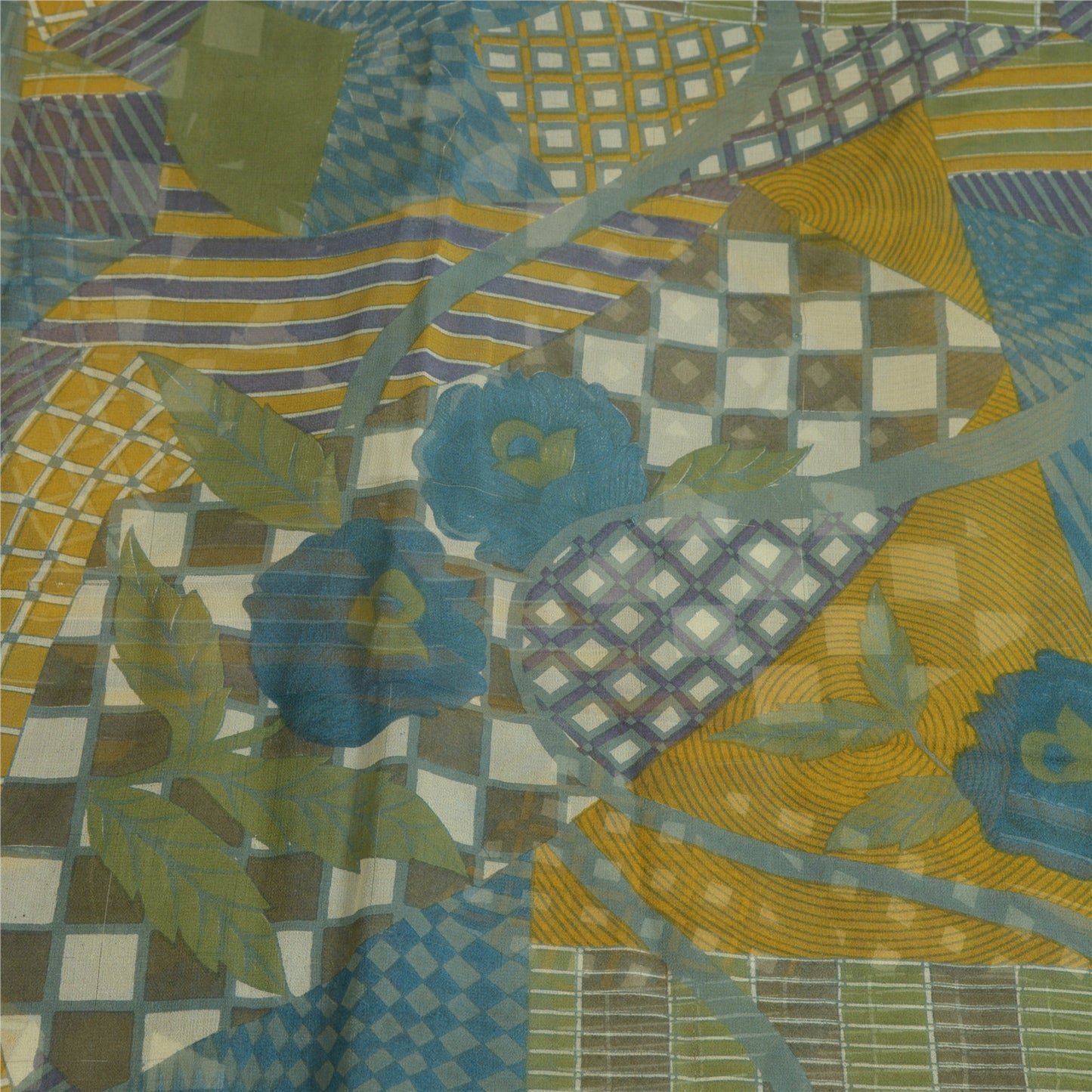 Sanskriti Vintage Sarees Indian Multi Pure Georgette Printed Sari Craft Sustainable Fabric