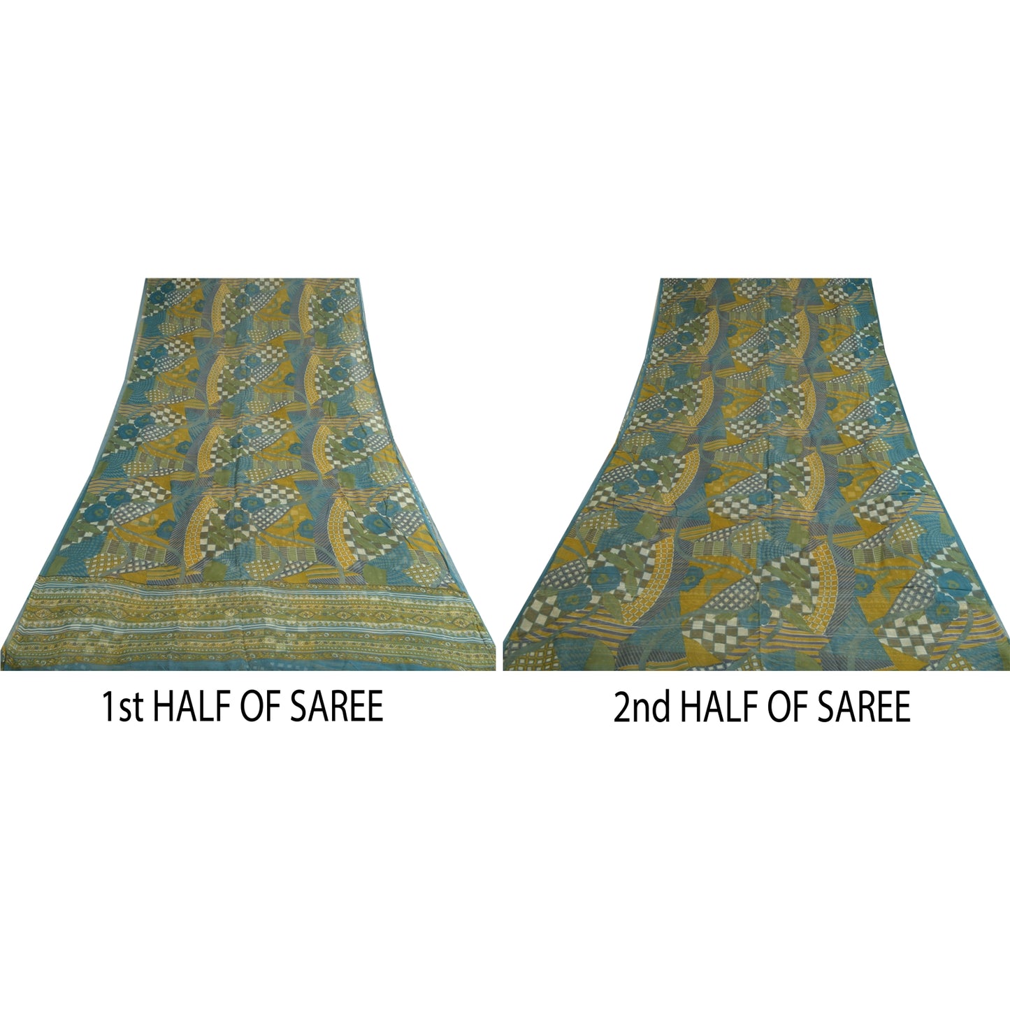 Sanskriti Vintage Sarees Indian Multi Pure Georgette Printed Sari Craft Sustainable Fabric