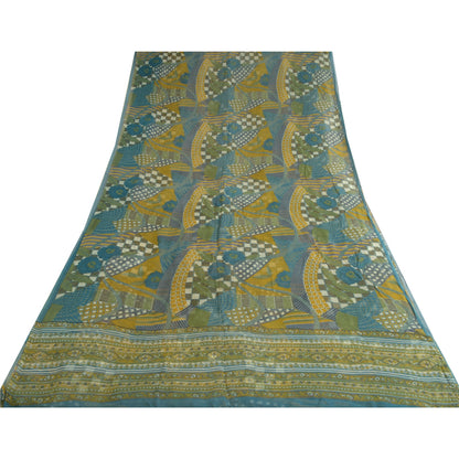 Sanskriti Vintage Sarees Indian Multi Pure Georgette Printed Sari Craft Sustainable Fabric