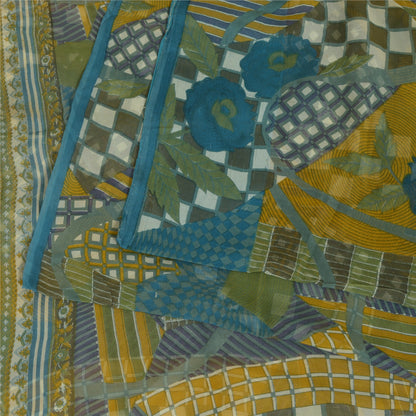 Sanskriti Vintage Sarees Indian Multi Pure Georgette Printed Sari Craft Sustainable Fabric