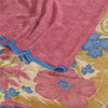 Sanskriti Vintage Sarees Pink/Cream Pure Georgette Silk Print Sari Craft Sustainable Fabric