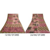 Sanskriti Vintage Sarees Indian Pink Pure Georgette Printed Sari Craft Sustainable Fabric