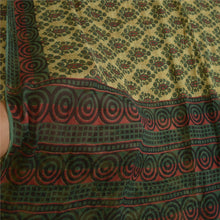 Load image into Gallery viewer, Sanskriti Vintage Sarees Green Pure Chiffon Silk Printed Sari 5yd Craft Fabric
