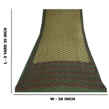 Load image into Gallery viewer, Sanskriti Vintage Sarees Green Pure Chiffon Silk Printed Sari 5yd Craft Fabric
