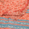 Sanskriti Vintage Sarees Red Pure Georgette Silk Printed Sari 5yd Craft Sustainable Fabric