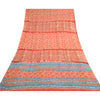 Sanskriti Vintage Sarees Red Pure Georgette Silk Printed Sari 5yd Craft Sustainable Fabric