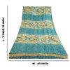 Sanskriti Vintage Sarees Blue Pure Georgette Silk Printed Sari 5yd Craft Sustainable Fabric