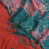 Sanskriti Vintage Sarees Blue/Pink Pure Georgette Silk Printed Sari Craft Sustainable Fabric