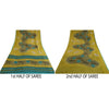 Sanskriti Vintage Sarees Green Pure Georgette Silk Printed Sari 5yd Craft Sustainable Fabric