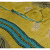 Sanskriti Vintage Sarees Green Pure Georgette Silk Printed Sari 5yd Craft Sustainable Fabric