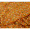 Sanskriti Vintage Sarees Orange Pure Georgette Silk Printed Sari Craft Sustainable Fabric