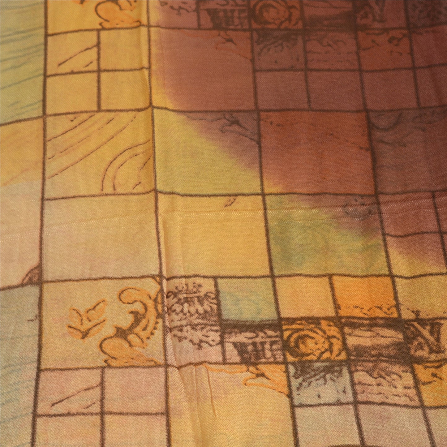 Sanskriti Vintage Sarees From India Multi Blend Silk Printed Sari Craft Sustainable Fabric