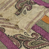 Sanskriti Vintage Sarees Ivory Pure Georgette Silk Printed Sari 5yd Craft Sustainable Fabric