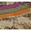 Sanskriti Vintage Sarees Ivory Pure Georgette Silk Printed Sari 5yd Craft Sustainable Fabric