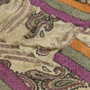 Sanskriti Vintage Sarees Ivory Pure Georgette Silk Printed Sari 5yd Craft Sustainable Fabric