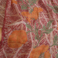 Load image into Gallery viewer, Sanskriti Vintage Sarees Indian Red Pure Chiffon Silk Printed Sari Craft Fabric
