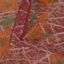 Load image into Gallery viewer, Sanskriti Vintage Sarees Indian Red Pure Chiffon Silk Printed Sari Craft Fabric
