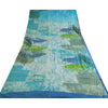 Sanskriti Vintage Sarees Indian Blue Blend Georgette Printed Sari Craft Sustainable Fabric