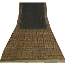 Load image into Gallery viewer, Sanskriti Vintage Sarees Black Pure Chiffon Silk Printed Sari 6yd Craft Fabric

