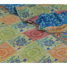 Load image into Gallery viewer, Sanskriti Vintage Sarees Blue Pure Chiffon Silk Printed Sari 5yd Craft Fabric
