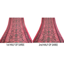 Load image into Gallery viewer, Sanskriti Vintage Sarees Pink Pure Chiffon Silk Printed Sari 5yd Craft Fabric
