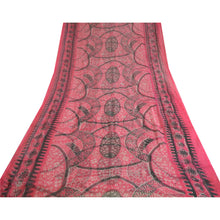 Load image into Gallery viewer, Sanskriti Vintage Sarees Pink Pure Chiffon Silk Printed Sari 5yd Craft Fabric
